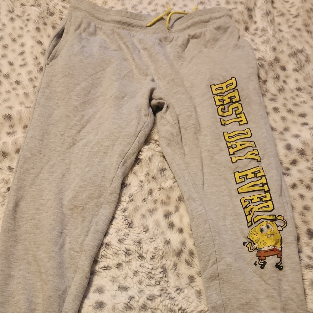 Nickelodeon Gray SpongeBob Sweatpants with Yellow Accents